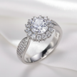Silver 1ct Moissanite Diamond Cluster Ring