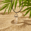 Coloured Crystal Pendant Black Leather Necklace - DP Online