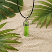 Coloured Crystal Prism Pendant Black Leather Cord Necklace - DP Online