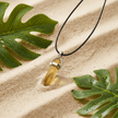 Coloured Crystal Prism Pendant Black Leather Cord Necklace - DP Online