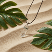 Coloured Crystal Prism Pendant Black Leather Cord Necklace - DP Online