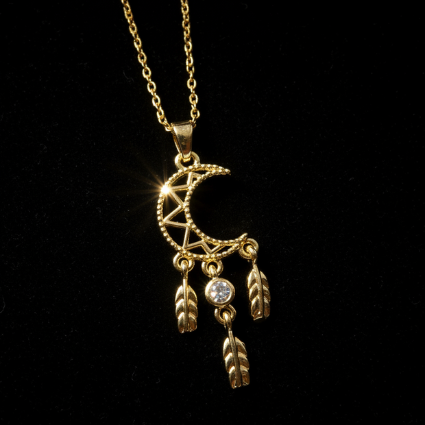 Crescent Moon Dream Catcher — Black Velvet