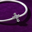 Cross Charm — Purple Velvet Bracelet