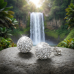 Crystal Ball Stud Earrings - Left to Right Angle