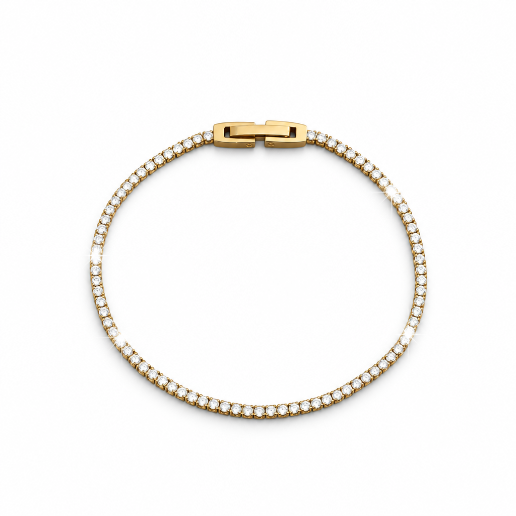 7.87-inch 20cm 14ct Gold Titanium Crystal Bracelet