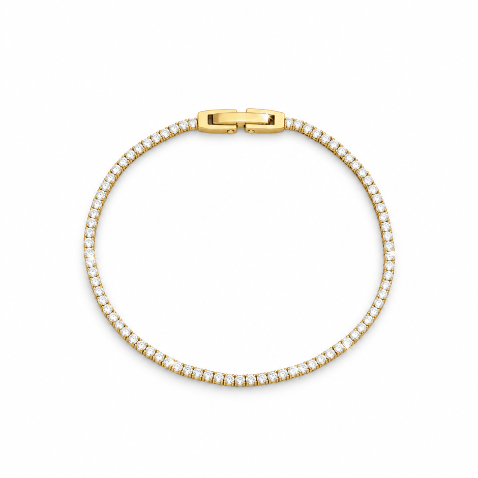 7.87-inch 20cm 14ct Gold Titanium Crystal Bracelet