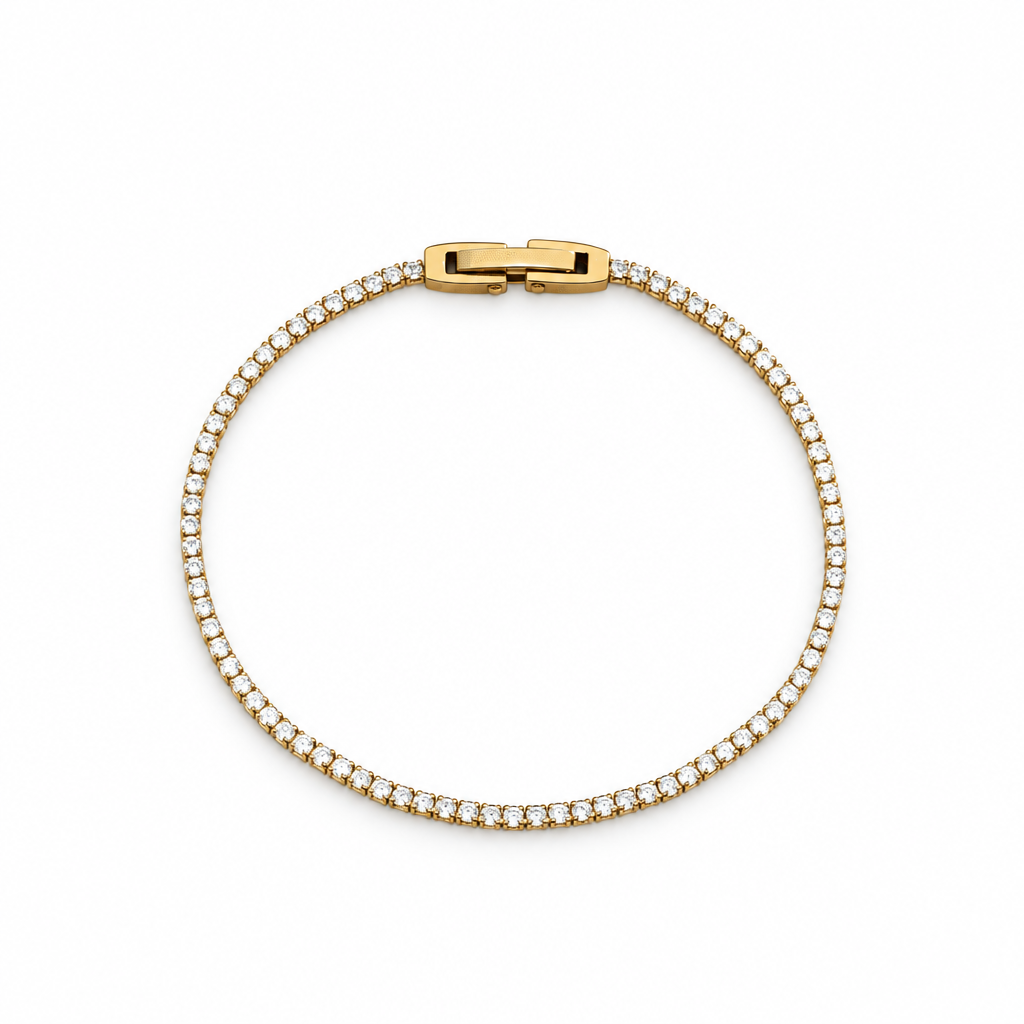 7.87-inch 20cm 14ct Gold Titanium Crystal Bracelet