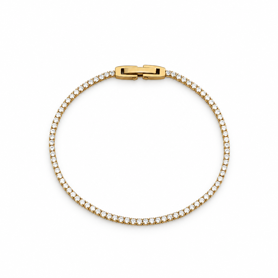 7.87-inch 20cm 14ct Gold Titanium Crystal Bracelet
