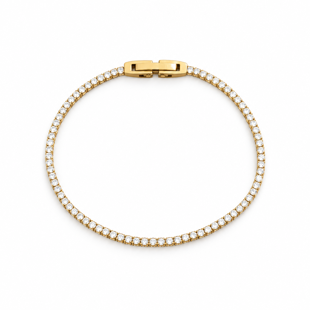 7.87-inch 20cm 14ct Gold Titanium Crystal Bracelet