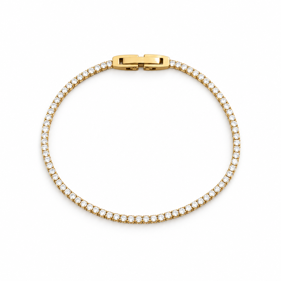 7.87-inch 20cm 14ct Gold Titanium Crystal Bracelet