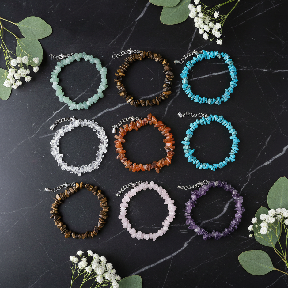 Crystal Chip Clasp Bracelets Group Shot