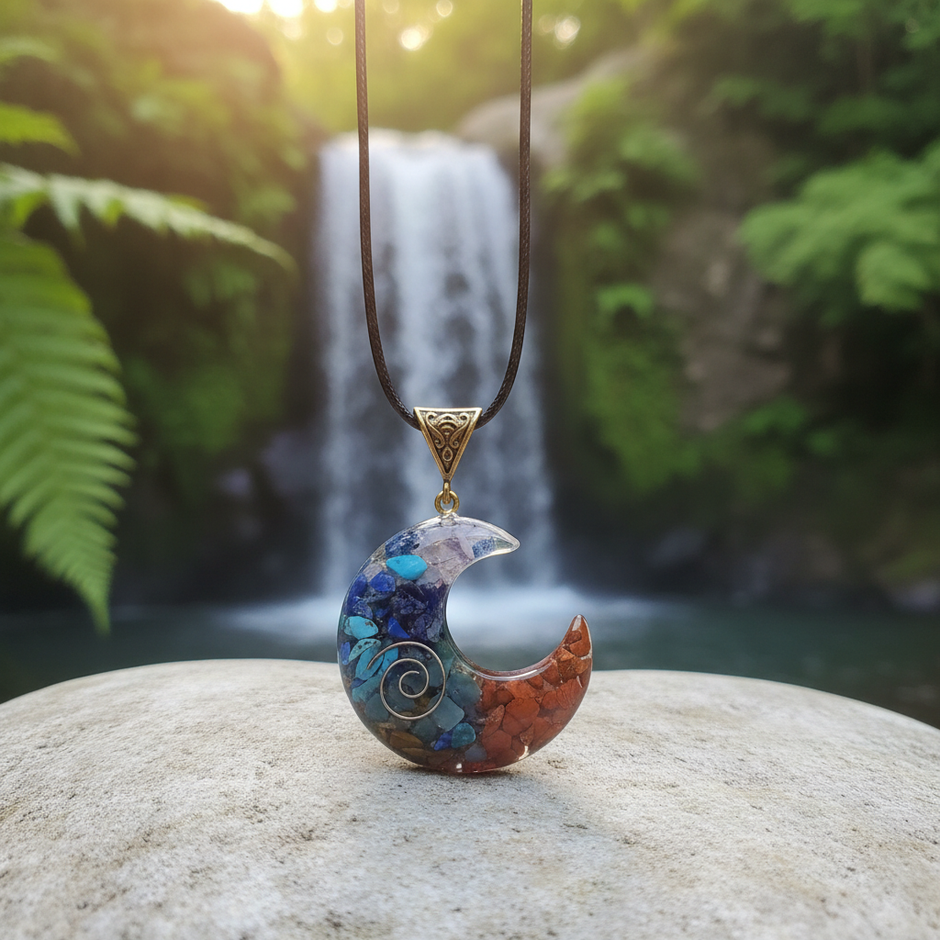 Crystal Moon Pendant Close-up