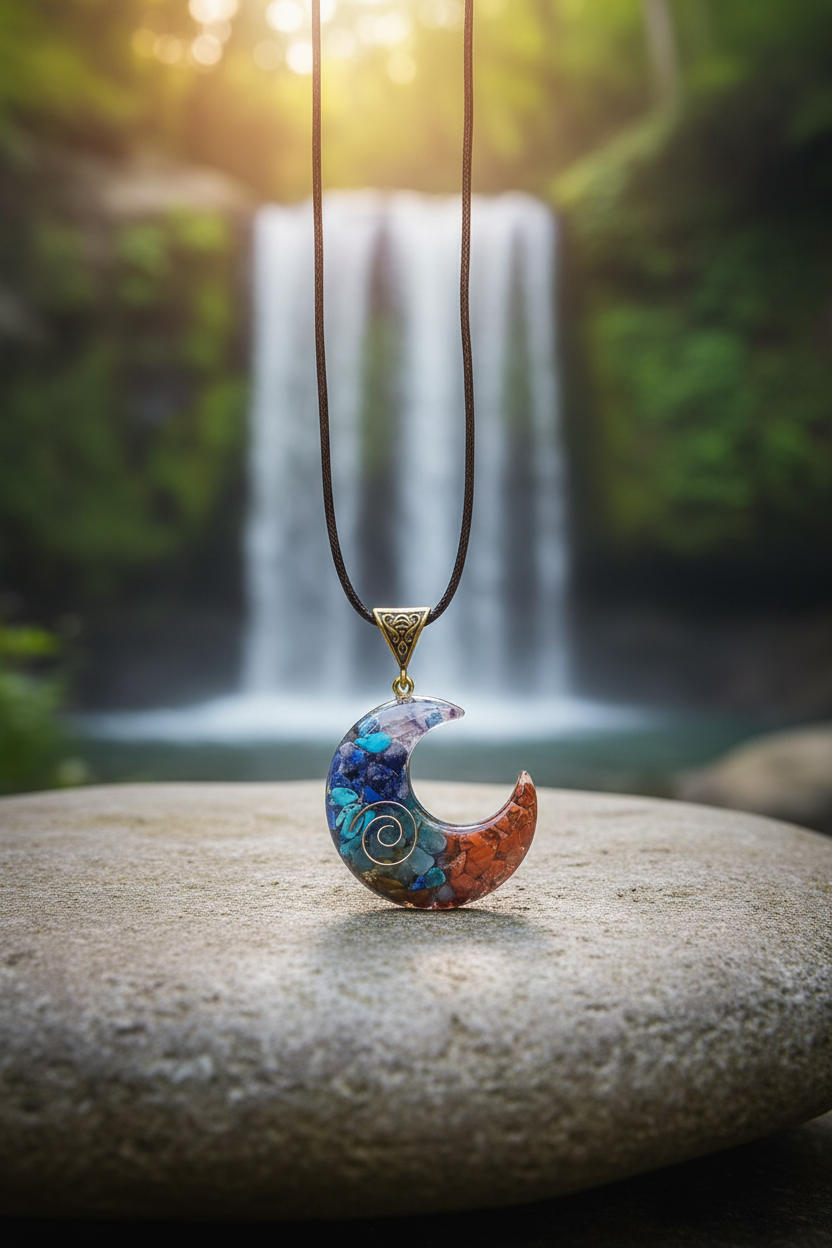 Crystal Moon Pendant Portrait