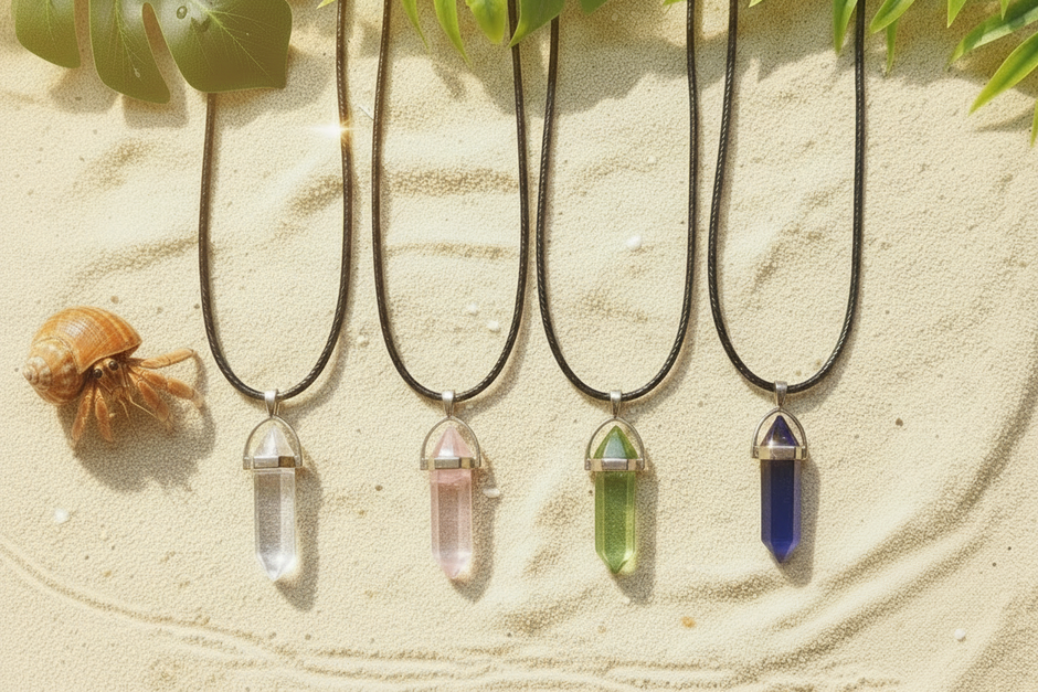 Crystal Necklaces with Subtle Blue Sparkle