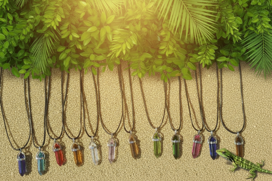 Crystal Pendant Necklaces – With Lizard