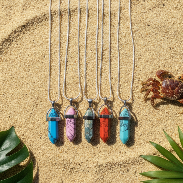 Crystal Pendants with Starfish and Mud Crab