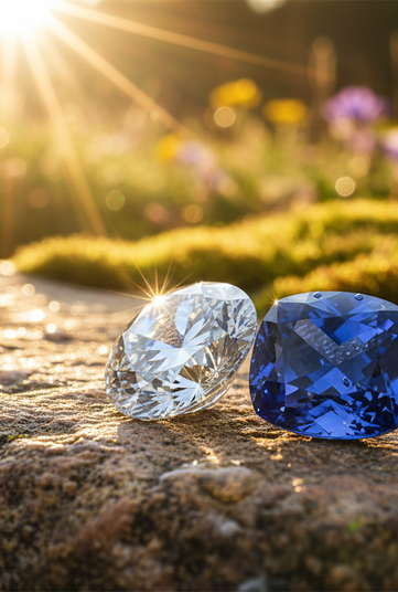 Diamond and Sapphire - Left to Right View