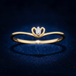 Diamond Heart Crown Ring V1