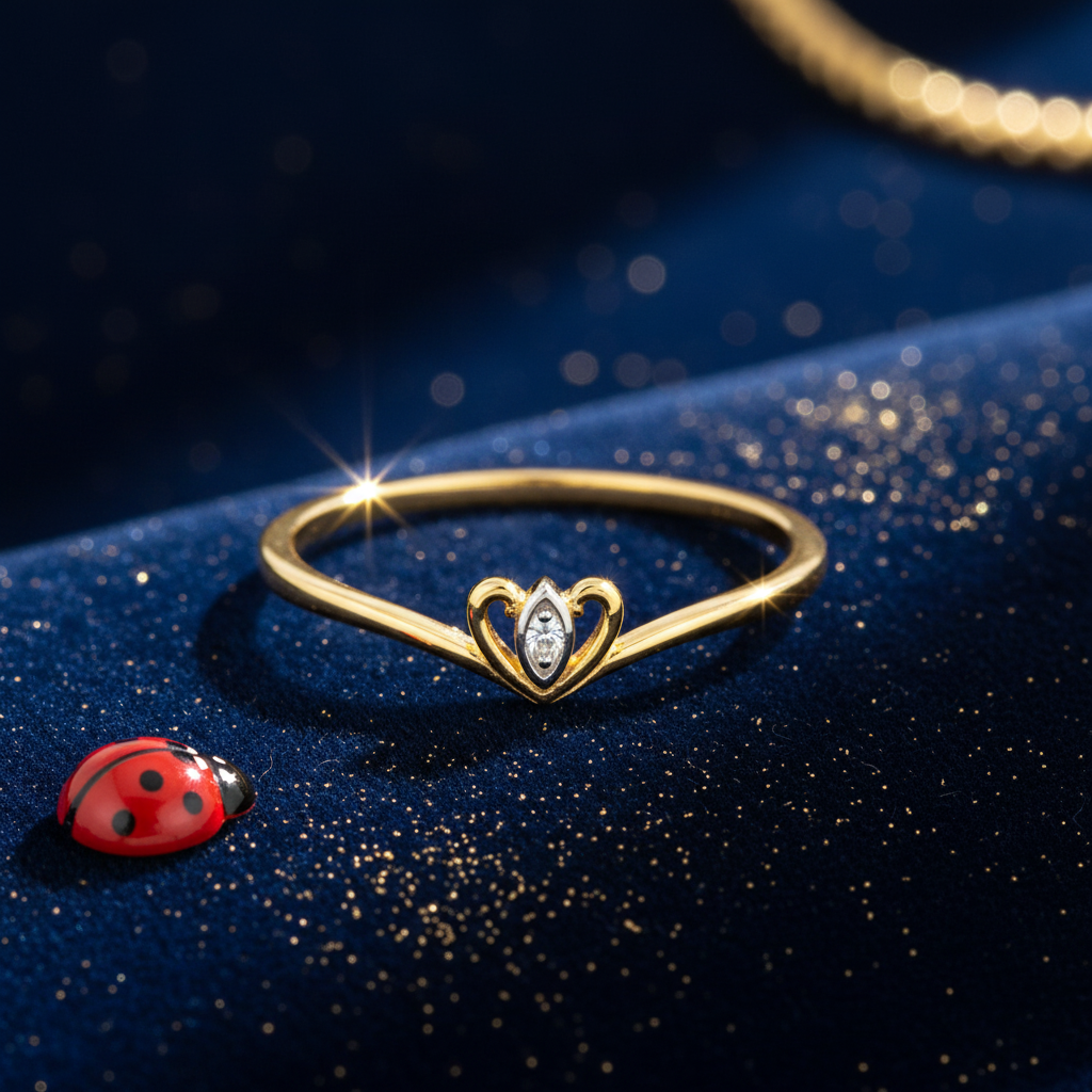 Diamond Heart Crown Ring V3