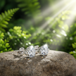 Diamond Stud Earrings - Right to Left Angle