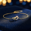 Double Heart Bracelet Gold Dust