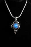 Dragon Claw Moonstone — Silver Snake Chain