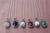Dragon Orb Pendants - Dusty Rose Velvet