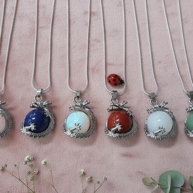 Dragon Orb Pendants — Ladybug Between Chains