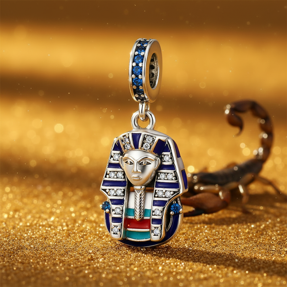 Egyptian Pharaoh Charm — Gold Sand with Scorpion