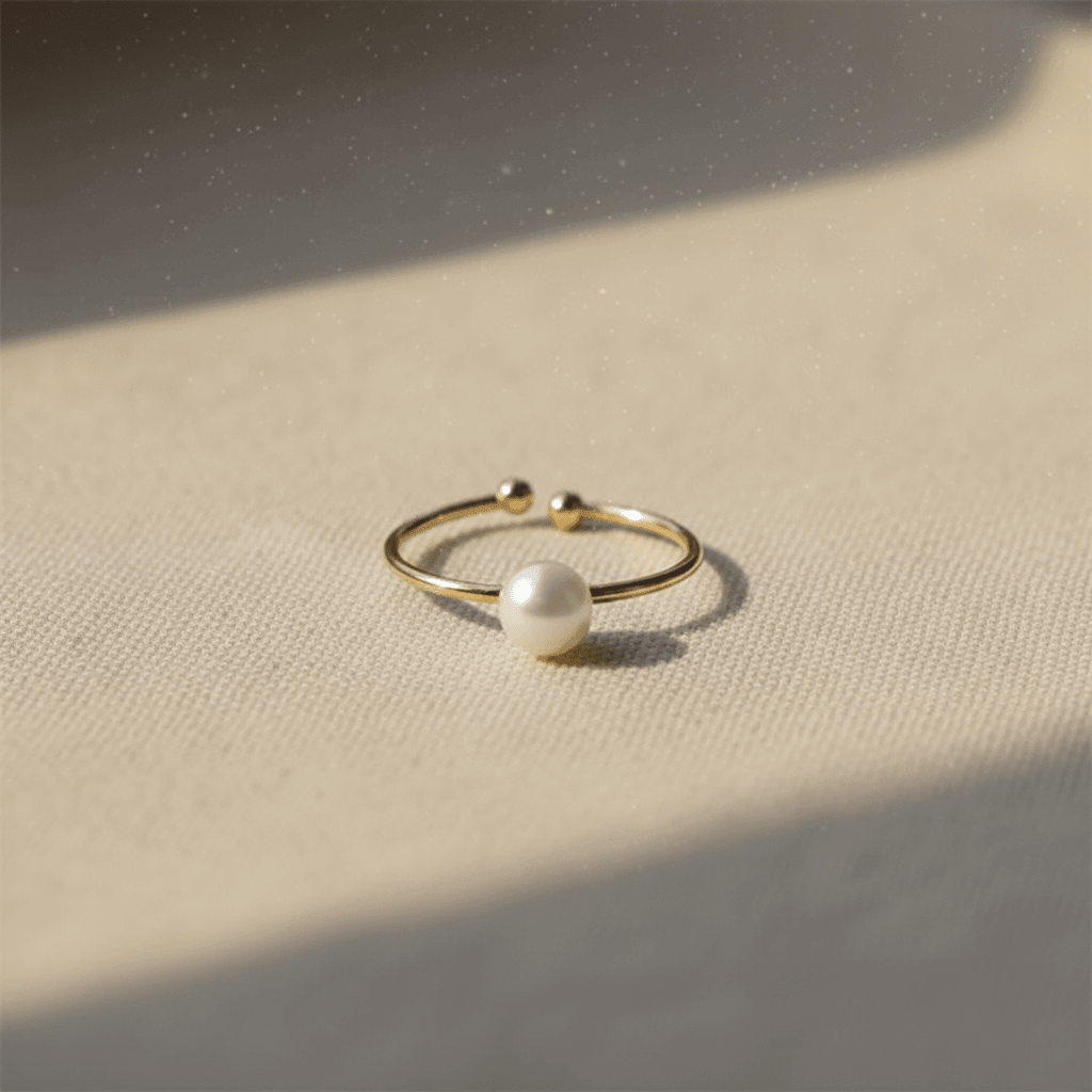 Elegant 9mm Natural White Freshwater Pearl Open Ring - DP Online