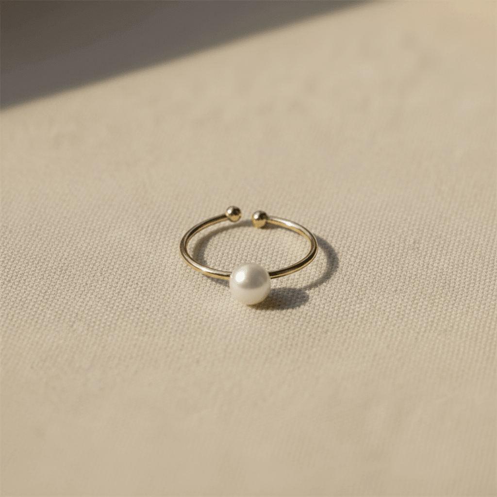 Elegant 9mm Natural White Freshwater Pearl Open Ring - DP Online