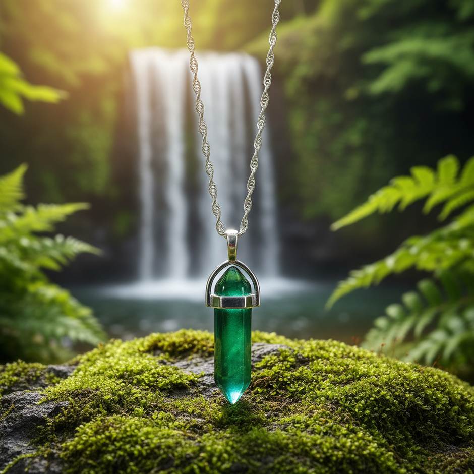 Emerald Crystal Pendant Close-up