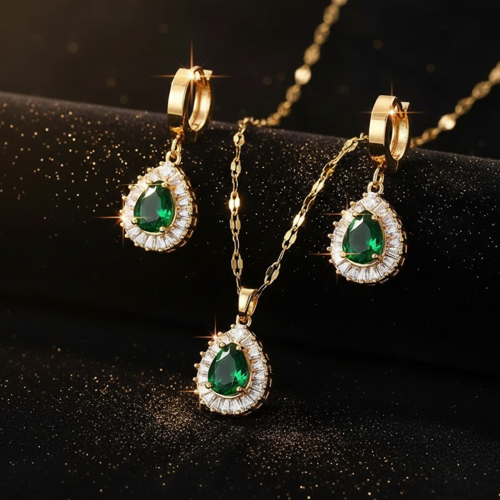 Emerald CZ Set - V1 Box Shot