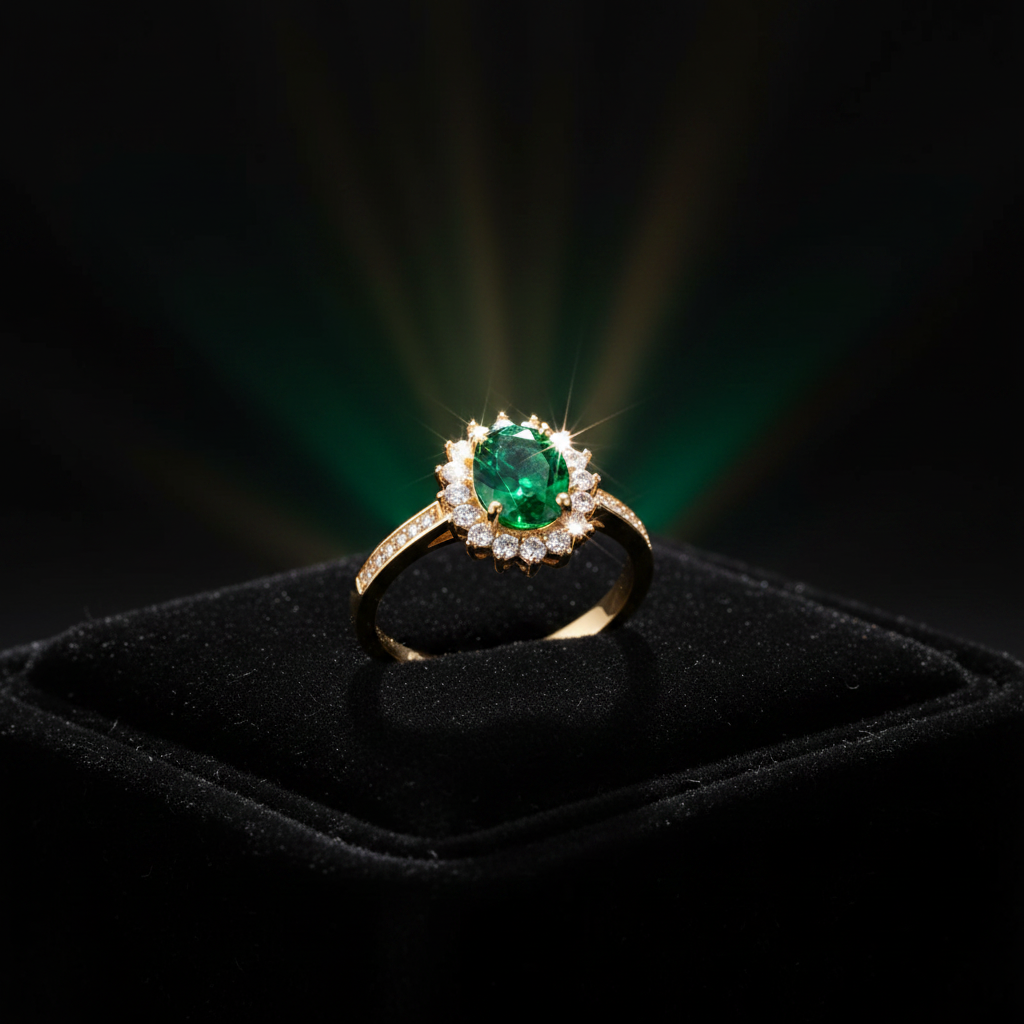 Emerald Gold Ring - Image 1
