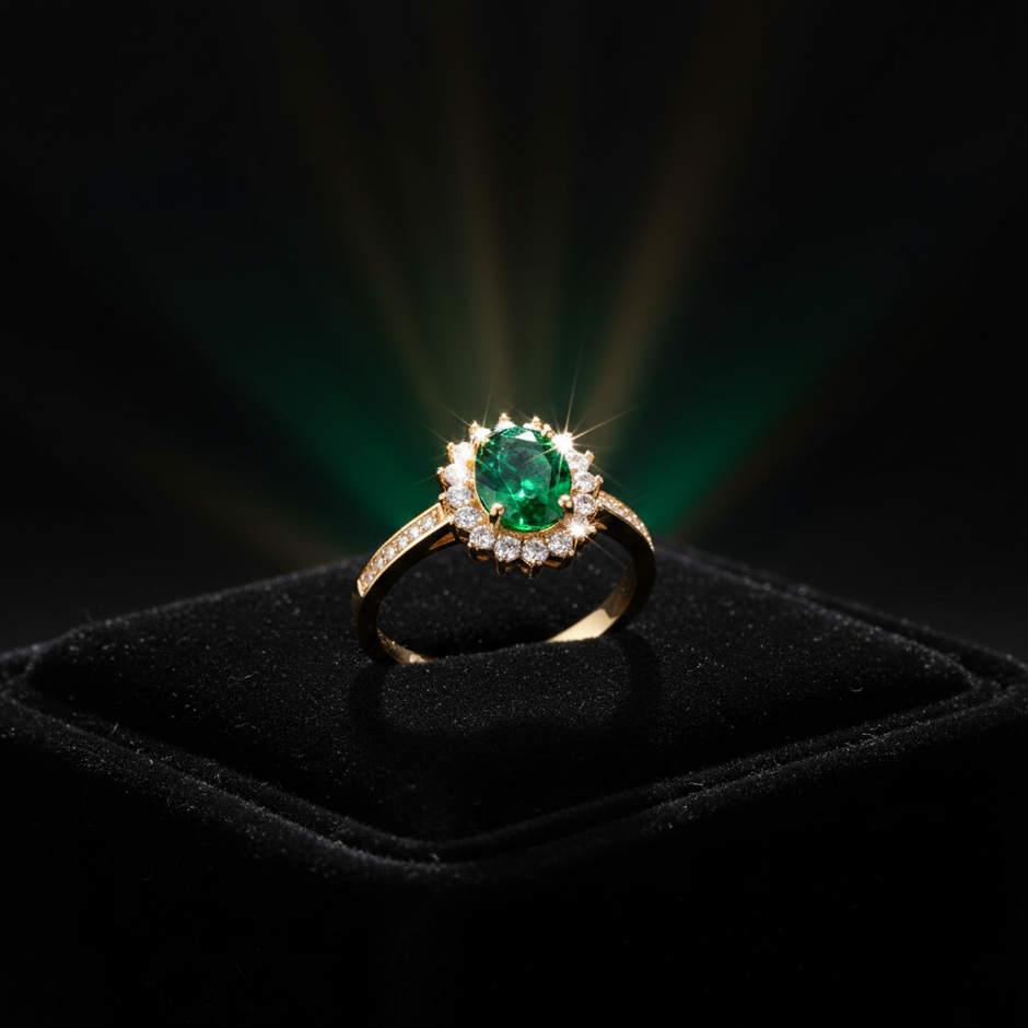 Emerald Gold Ring - Image 1