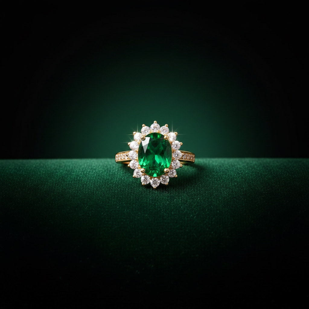 Emerald Gold Ring - Image 2 Retry