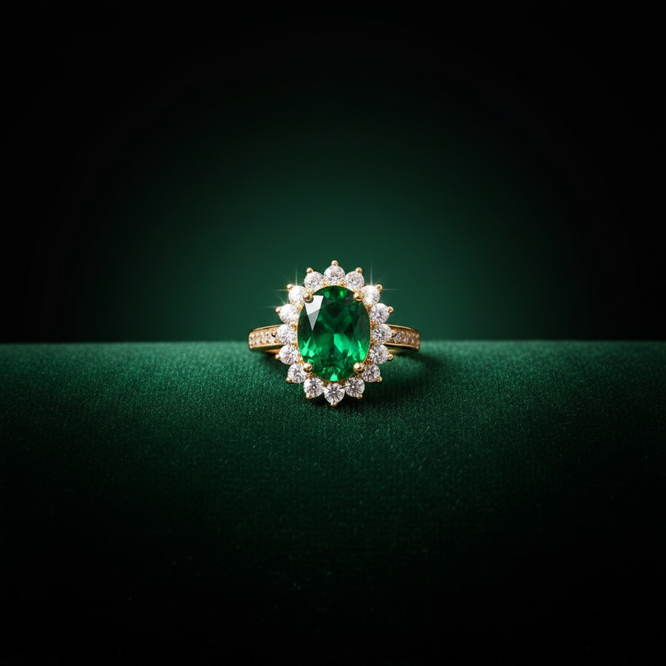 Emerald Gold Ring - Image 2 Retry