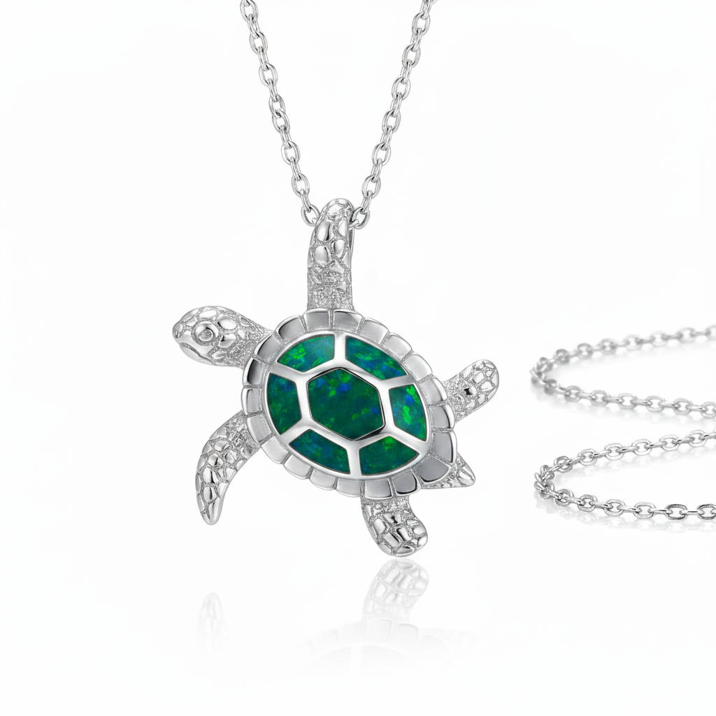 Emerald Green Turtle Pendant