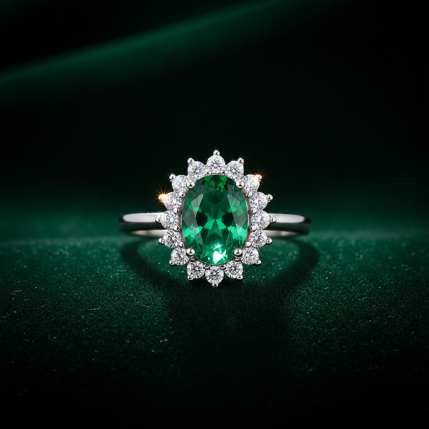 Emerald Halo Ring - Image 2