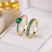 Emerald Ring Set - Gift Box All Green