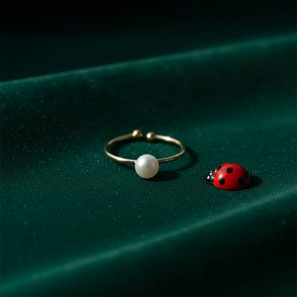 Emerald Velvet with Ladybug