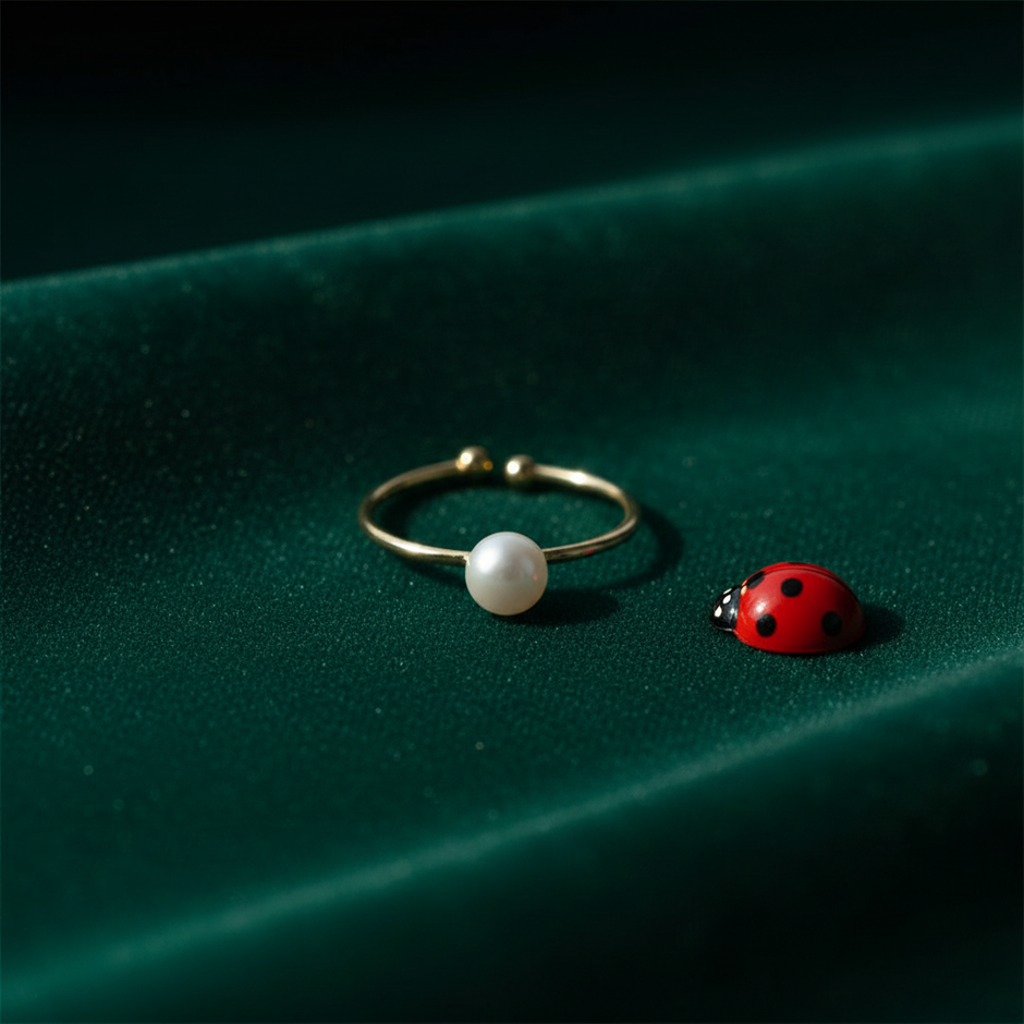Emerald Velvet with Ladybug