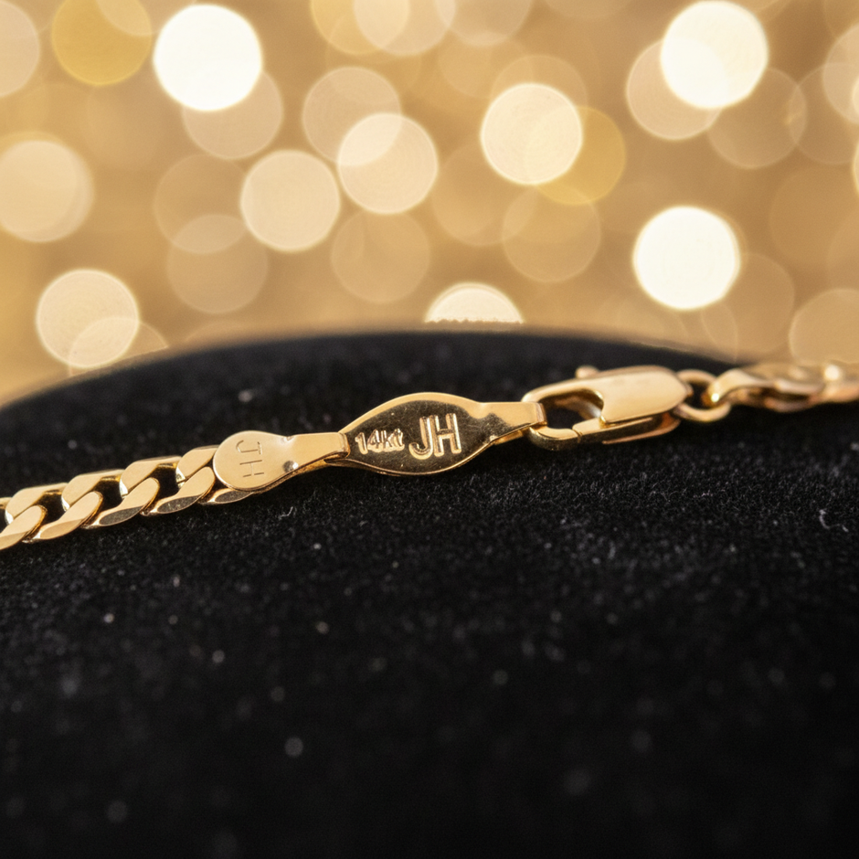 Figaro Chain - JH Hallmark Detail