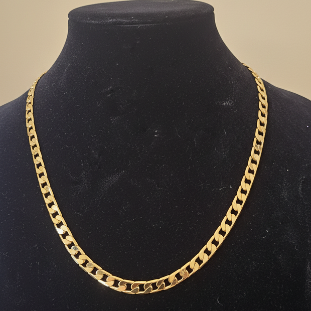 Flat Curb Chain — Navy Velvet S-Curve