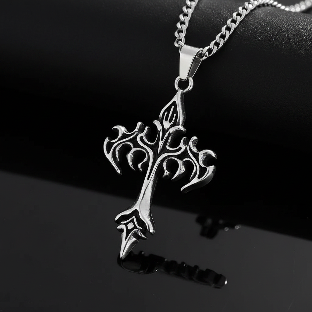 Fleur de Lis Flame Cross
