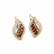Garnet leaf earrings on white, image 1