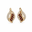 Garnet leaf earrings on white, image 3