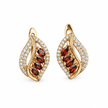 Garnet leaf earrings on white, image 4