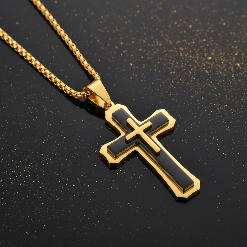 Gold & Black Cross - Angle 2