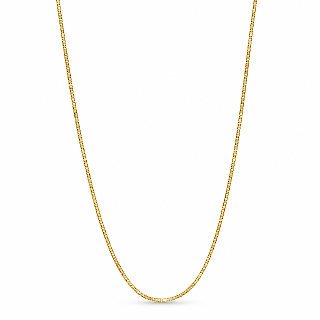 15 Inch 38cm 1mm 14ct Gold Titanium Box Chain
